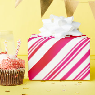 Red and White Stripes Wrapping Paper
