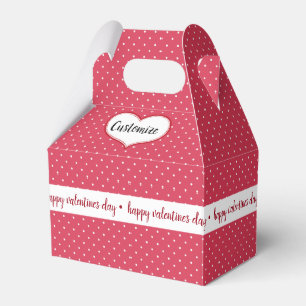 Red And White Swiss Dot Pattern Favour Box