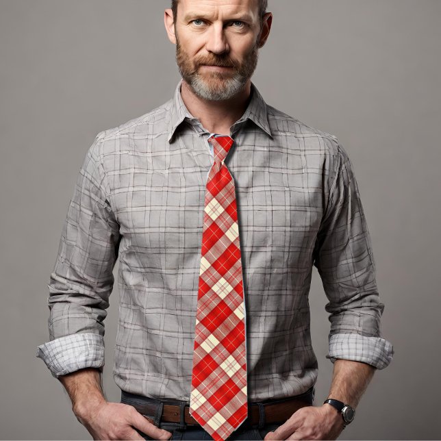 red and white tartan    tie (Creator Uploaded)