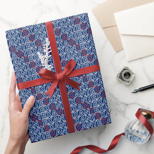 Red and White TEXAN Neon Wrapping Paper