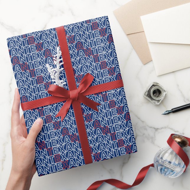 Red and White TEXAN Neon Wrapping Paper (Creator Uploaded)