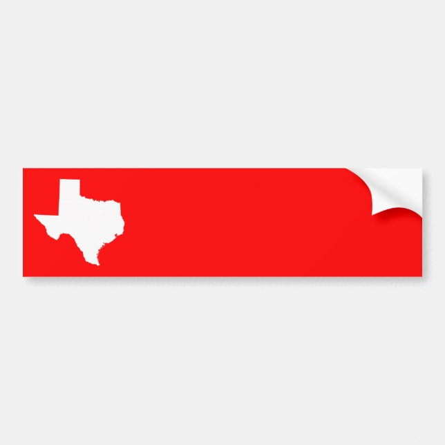 Red and White Texas Bumper Sticker (Front)