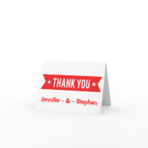 Red And White Thank You Personalised
