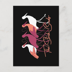 Red and White The Stork Birds III Postcard