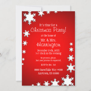 Red and White Theme Christmas Party Invitation