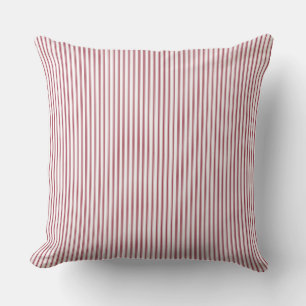 red and White Ticking Stripe Cushion