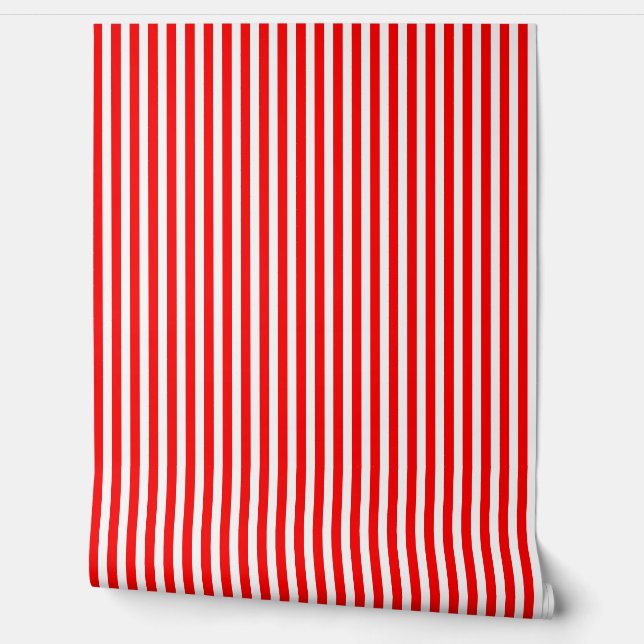 Red and White Traditional  Wallpaper (Unrolling)