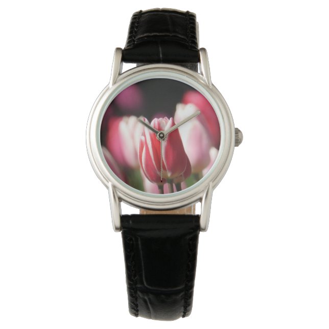 Red and White Tulip Watch (Front)