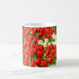 Red and white tulips coffee mug