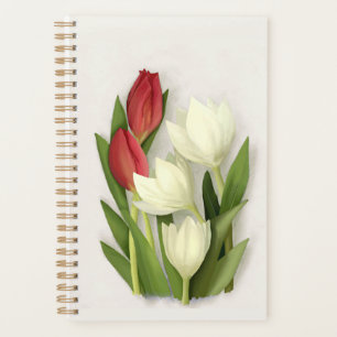 Red and White Tulips Floral Planner
