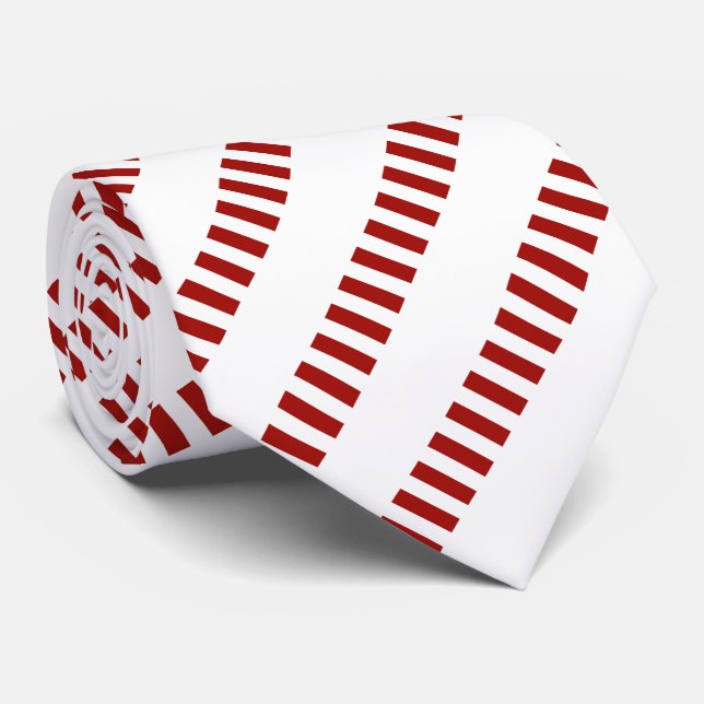 Red and White Unique Pattern Tie (Rolled)