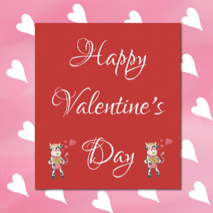 Red and white Valentine's Day wine label