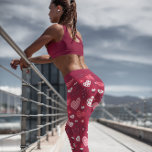 Red and white Valentine's hearts pattern Leggings<br><div class="desc">Red and white cute Valentine's hearts seamless pattern.</div>