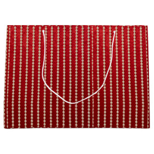 Red and White Velvet-Look Large Gift Bag