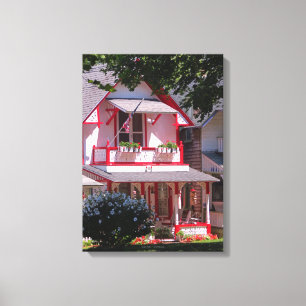 Red and White Victorian - Martha's Vineyard Canvas Print