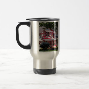 Red and White Victorian - Martha's Vineyard Travel Mug