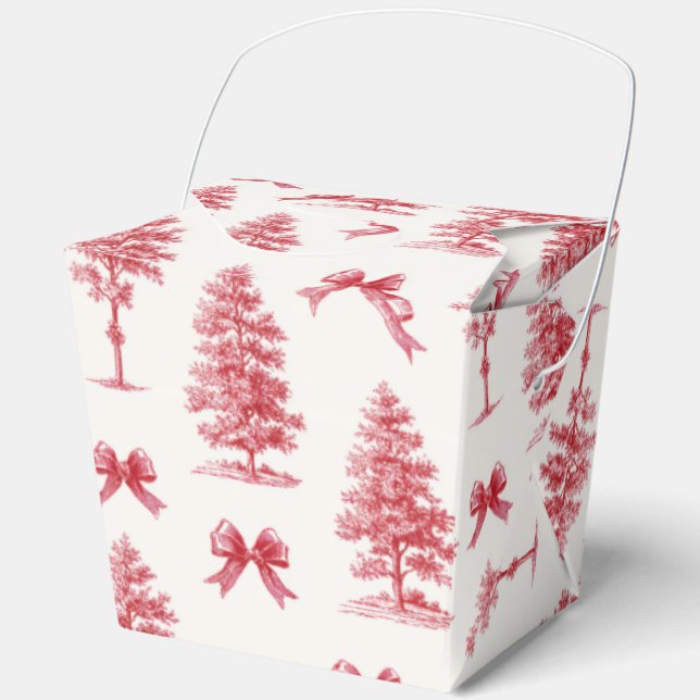 Red and White Vintage Christmas Gift  Favour Box (Front)