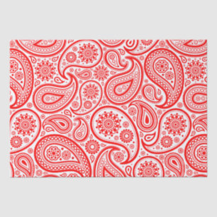 Red and white vintage paisley pattern tissue paper