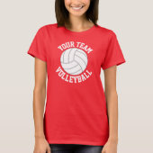 Red and White Volleyball Team Name Women's T-Shirt (Front)