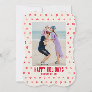 Red and White Watercolor Polka Dots Custom Photo