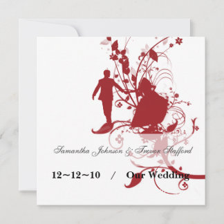 Red and White Wedding Announcements