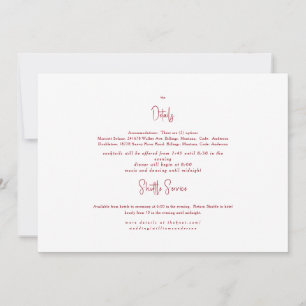 Red and White Wedding Detail II Invitation