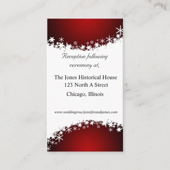 Red and White Wedding enclosure cards (Front)