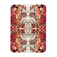 Red and white Whimsical Romantic Hearts pattern