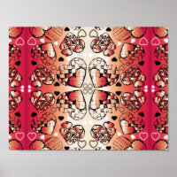 Red and white Whimsical Romantic Hearts pattern
