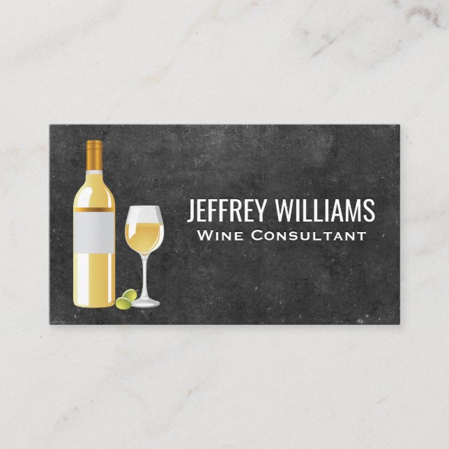 Red and White Wines Bottles and Glasses Business Card (Front)