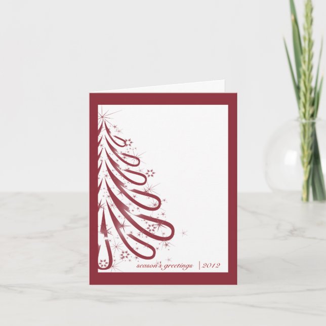 Red and White Winter Business Christmas Card (Front)