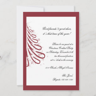 Red and White Winter Christmas Party Invitation