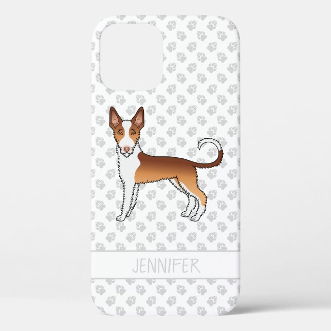 Red And White Wire Haired Ibizan Hound Dog & Name Case-Mate iPhone Case (Back)