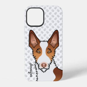 Red And White Wire Haired Ibizan Hound Dog & Name iPhone 12 Case
