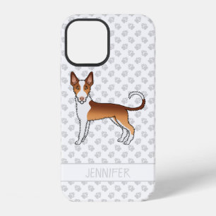 Red And White Wire Haired Ibizan Hound Dog & Name iPhone 12 Case