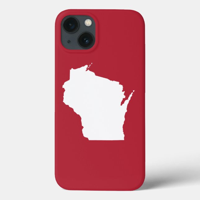 Red and White Wisconsin Case-Mate iPhone Case (Back)