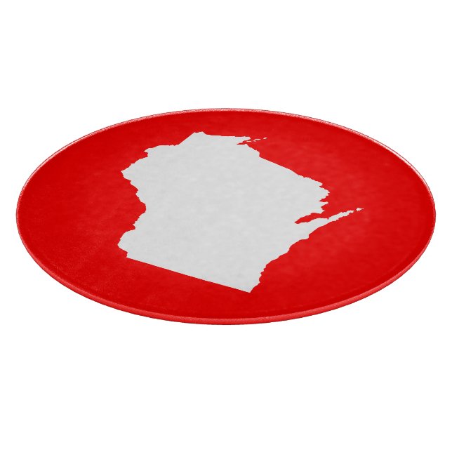 Red and White Wisconsin Cutting Board (Corner)