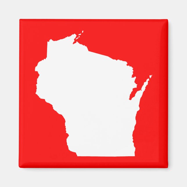Red and White Wisconsin Magnet (Front)