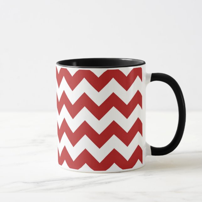Red and White Zigzag Mug (Right)