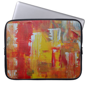 Red and yellow abstract painting laptop sleeve
