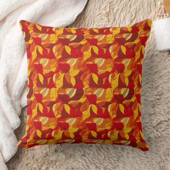 Red and yellow abstract shapes pattern cushion (Blanket)