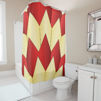 Red And Yellow Art Deco Design Shower Curtain
