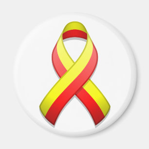Red and Yellow Awareness Ribbon Magnet