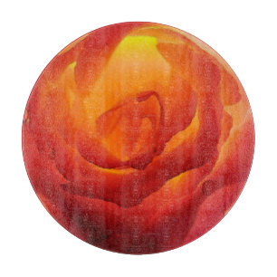 Red and Yellow Bicolor Rose Watercolor Cutting Board