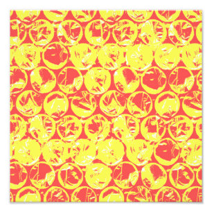 Red and yellow bubble wrap pop art photo print