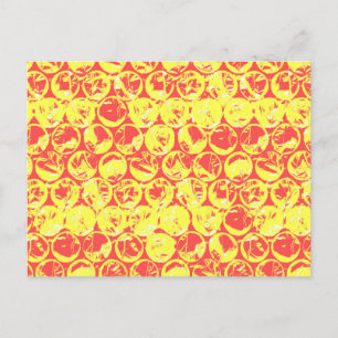 Red and yellow bubble wrap pop art postcard