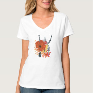 Red and yellow bug with flowers T-Shirt