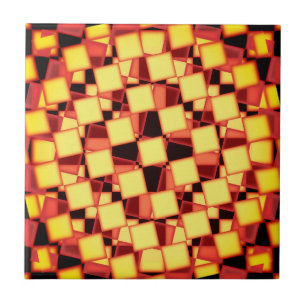 Red and yellow checkered pattern tile