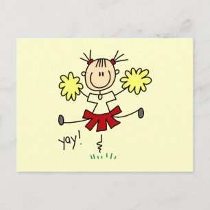 Red and Yellow Cheerleader T-shirts and GIfts Postcard