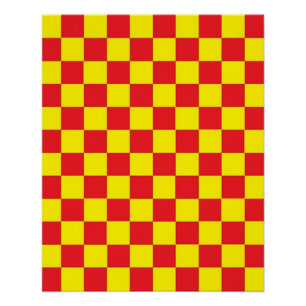 Red and Yellow Chequered CUSTOMIZABLE Poster